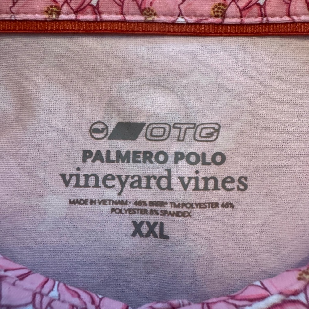 EUC Vineyard Vines Pink Floral-Print Polo XXL - Picture 4 of 7